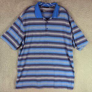 Nike Golf Dri Fit Tour Performance Striped Polo Shirt XL Blue